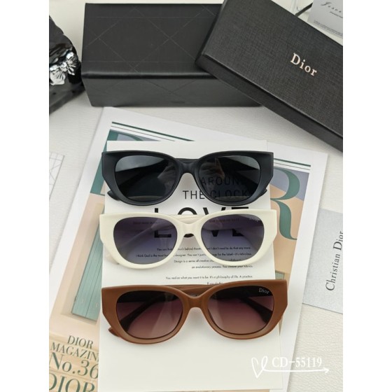 Dior Cat-Eye Sunglasses (Black/White/Brown)